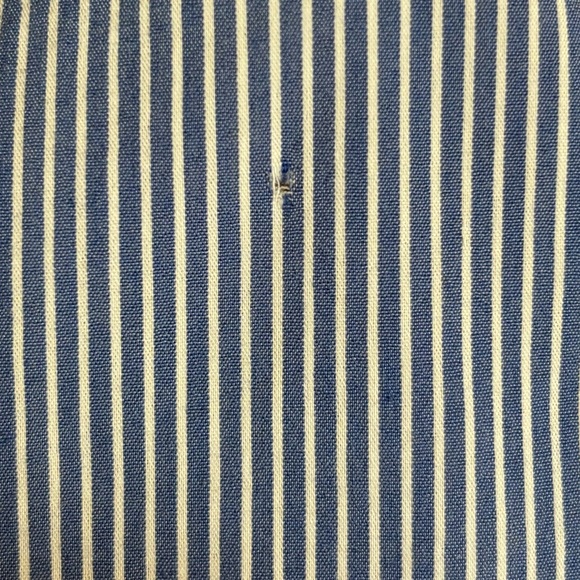 ZARA Blue and White Striped Button Down with Black Tassels on Hem - Picture 5 of 11